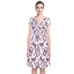 Signs Of Christmas Time  Short Sleeve Front Wrap Dress