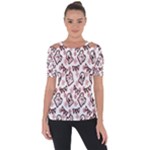 Signs Of Christmas Time  Shoulder Cut Out Short Sleeve Top