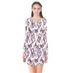 Signs Of Christmas Time  Long Sleeve V-neck Flare Dress