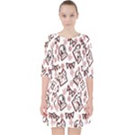 Signs Of Christmas Time  Quarter Sleeve Pocket Dress