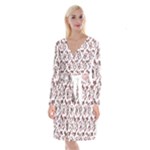 Signs Of Christmas Time  Long Sleeve Velvet Front Wrap Dress