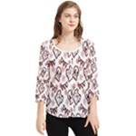 Signs Of Christmas Time  Chiffon Quarter Sleeve Blouse
