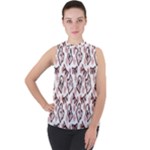 Signs Of Christmas Time  Mock Neck Chiffon Sleeveless Top