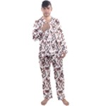 Signs Of Christmas Time  Men s Long Sleeve Satin Pajamas Set