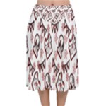 Signs Of Christmas Time  Velvet Flared Midi Skirt