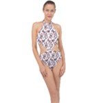 Signs Of Christmas Time  Halter Side Cut Swimsuit
