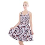 Signs Of Christmas Time  Halter Party Swing Dress 