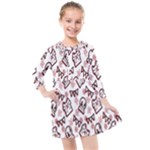 Signs Of Christmas Time  Kids  Quarter Sleeve Shirt Dress