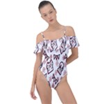 Signs Of Christmas Time  Frill Detail One Piece Swimsuit
