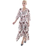 Signs Of Christmas Time  Quarter Sleeve Wrap Front Maxi Dress