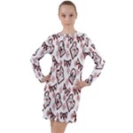 Signs Of Christmas Time  Long Sleeve Hoodie Dress