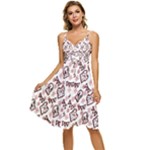 Signs Of Christmas Time  Sleeveless Tie Front Chiffon Dress