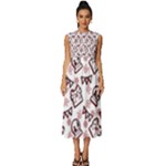 Signs Of Christmas Time  Sleeveless Round Neck Midi Dress