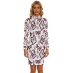 Signs Of Christmas Time  Long Sleeve Shirt Collar Bodycon Dress