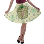 Purple Gifts On A Holy Night   A-line Skater Skirt