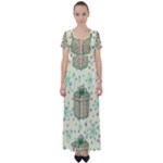 Purple Gifts On A Holy Night   High Waist Short Sleeve Maxi Dress