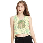 Purple Gifts On A Holy Night   V-Neck Cropped Tank Top