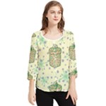 Purple Gifts On A Holy Night   Chiffon Quarter Sleeve Blouse