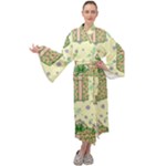 Purple Gifts On A Holy Night   Maxi Velvet Kimono