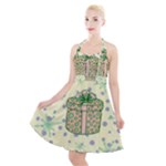 Purple Gifts On A Holy Night   Halter Party Swing Dress 