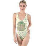Purple Gifts On A Holy Night   High Leg Strappy Swimsuit
