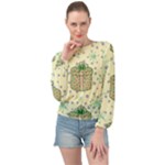 Purple Gifts On A Holy Night   Banded Bottom Chiffon Top