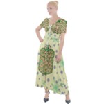 Purple Gifts On A Holy Night   Button Up Short Sleeve Maxi Dress