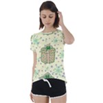 Purple Gifts On A Holy Night   Short Sleeve Open Back T-Shirt