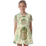 Purple Gifts On A Holy Night   Kids  Short Sleeve Pinafore Style Dress