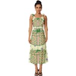Purple Gifts On A Holy Night   Tie-Strap Tiered Midi Chiffon Dress