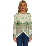 Purple Gifts On A Holy Night   Long Sleeve Crew Neck Pullover Top