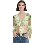 Purple Gifts On A Holy Night   Trumpet Sleeve Cropped Top