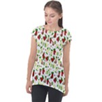 Warm Christmas  Cap Sleeve High Low Top