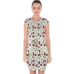 Warm Christmas  Capsleeve Drawstring Dress 