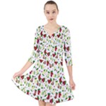 Warm Christmas  Quarter Sleeve Front Wrap Dress