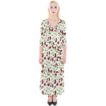 Warm Christmas  Quarter Sleeve Wrap Maxi Dress