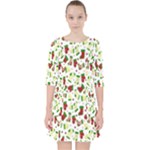 Warm Christmas  Quarter Sleeve Pocket Dress