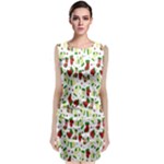 Warm Christmas  Sleeveless Velvet Midi Dress