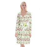 Warm Christmas  Long Sleeve Velvet Front Wrap Dress