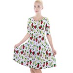 Warm Christmas  Quarter Sleeve A-Line Dress