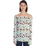 Warm Christmas  Off Shoulder Long Sleeve Top