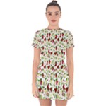 Warm Christmas  Drop Hem Mini Chiffon Dress
