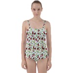 Warm Christmas  Twist Front Tankini Set