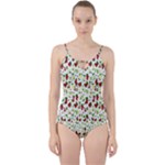 Warm Christmas  Cut Out Top Tankini Set