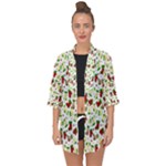 Warm Christmas  Open Front Chiffon Kimono