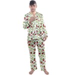 Warm Christmas  Men s Long Sleeve Satin Pajamas Set