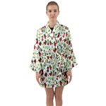 Warm Christmas  Long Sleeve Satin Kimono