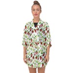 Warm Christmas  Half Sleeve Chiffon Kimono