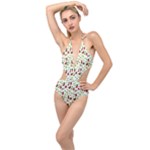 Warm Christmas  Plunging Cut Out Swimsuit