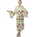 Warm Christmas  Maxi Velvet Kimono